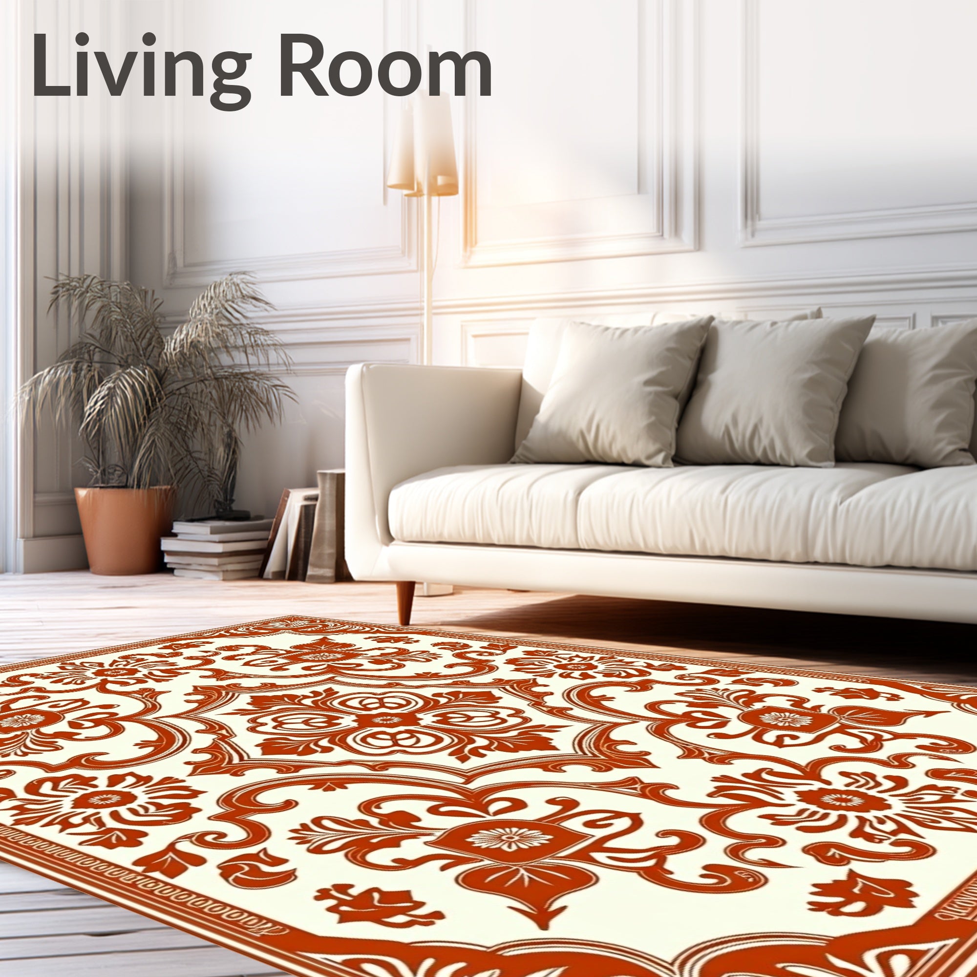 Ornate Floral Arabesque Design Rug