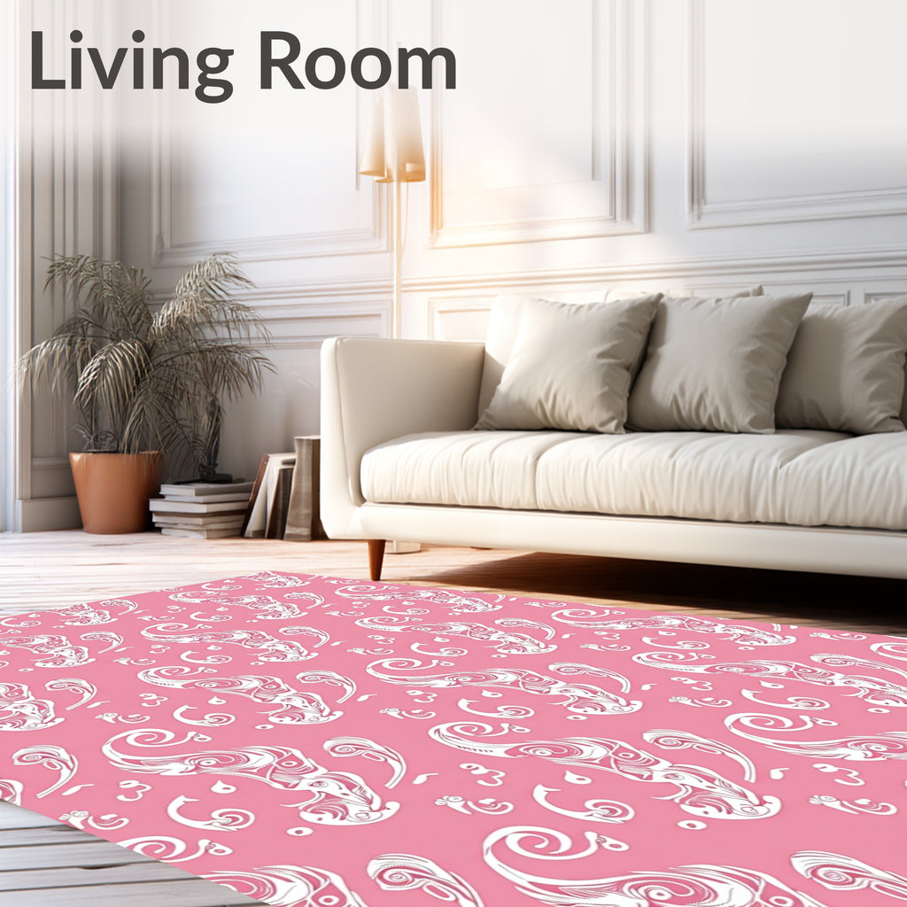 Playful Abstract Swirl Pattern Rug