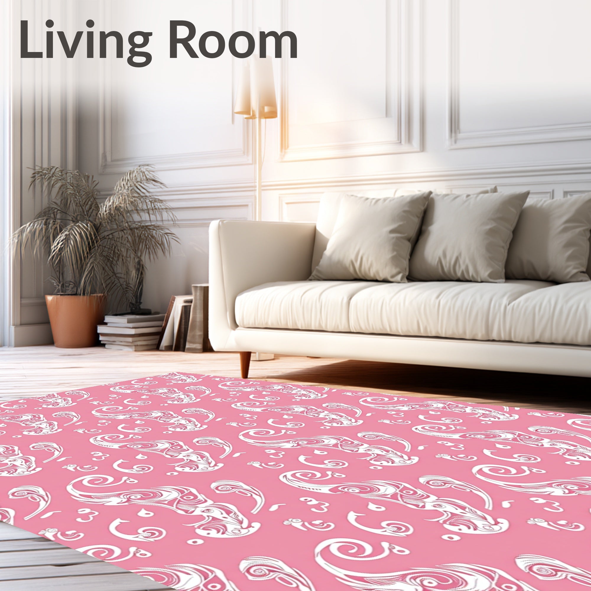 Playful Abstract Swirl Pattern Rug