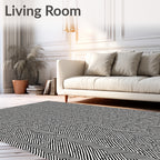 Abstract Black White Geometric Rug