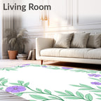 Purple Floral Vine Pattern Rug