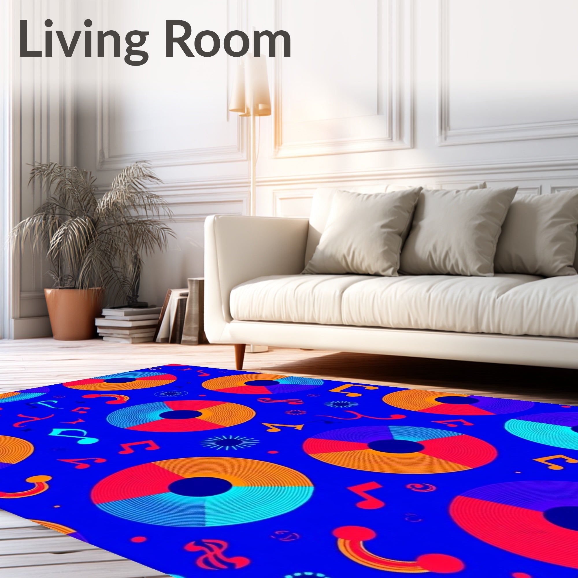 Groovy Vinyl Record Music Pattern Rug