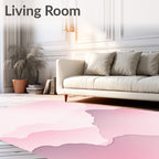 Abstract Pink Mountain Landscape Rug