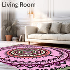 Pink Mandala Boho Inspired Pattern Rug