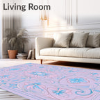 Floral Art Nouveau Inspired Pattern Rug
