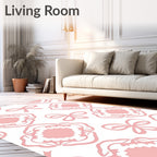 Pink Bow Laurel Pattern Rug