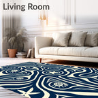 Coastal Wave And Starfish Pattern Rug