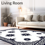Vintage Floral Border Medallion Design Rug