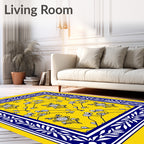 Golden Floral Vine Pattern Rug