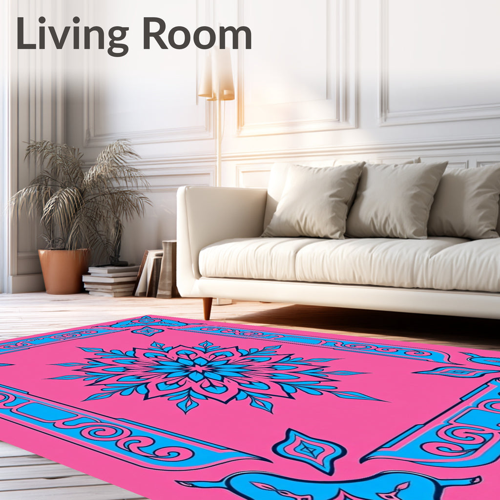 Bold Geometric Floral Pattern Rug