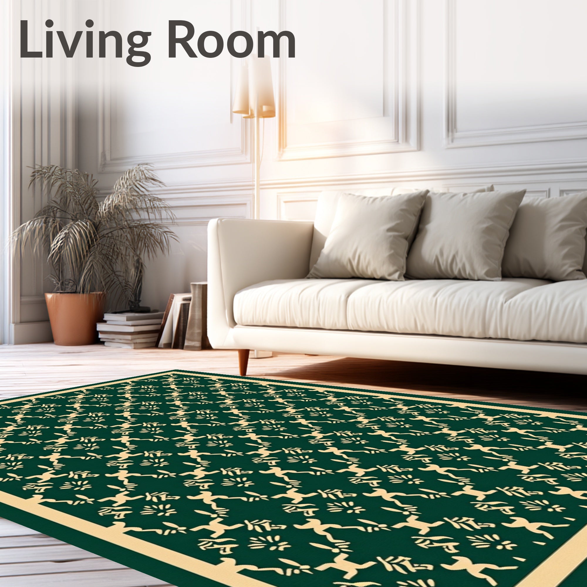 Intricate Vine Motif Pattern Rug