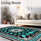 Geometric Diamond Inlay Tribal Rug