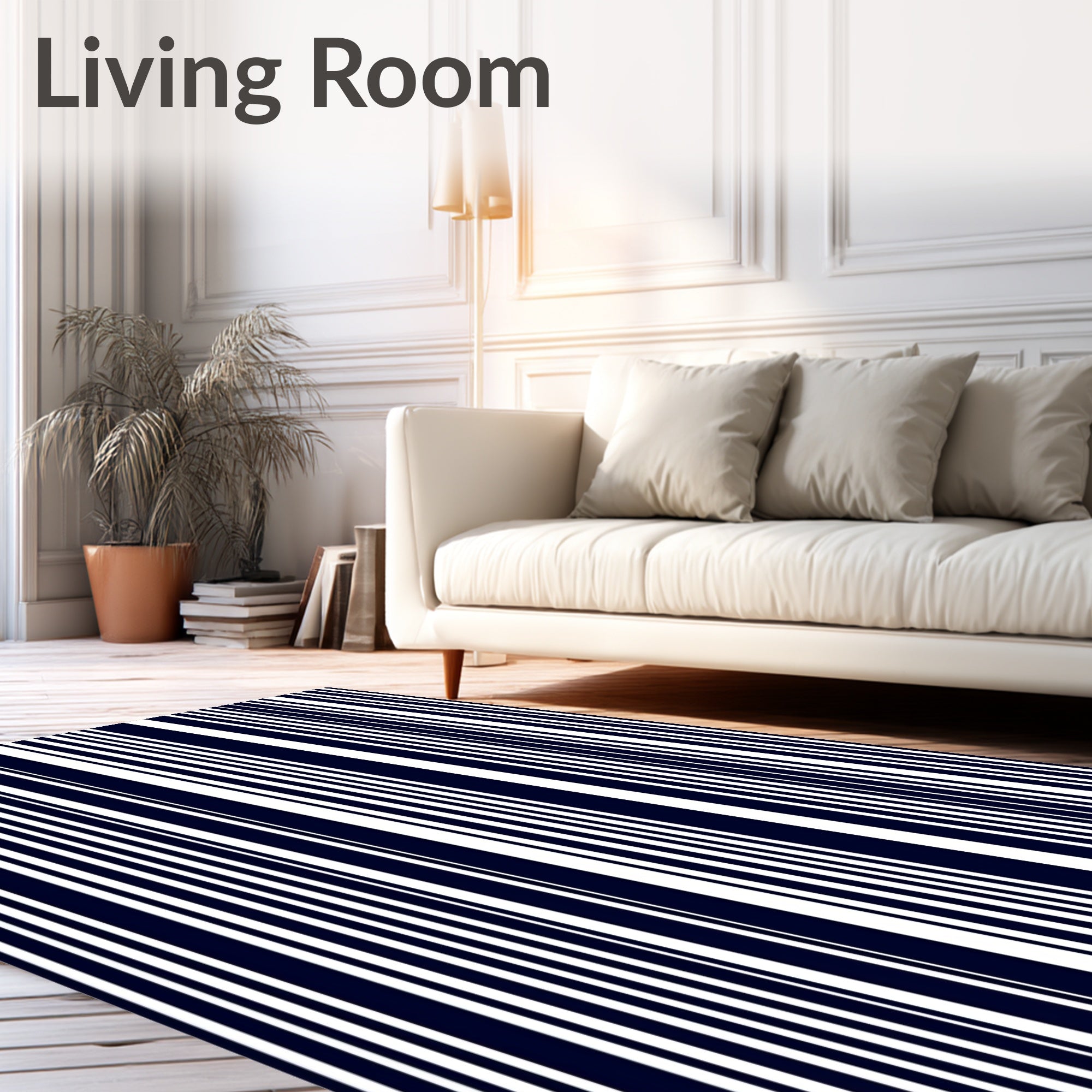 Classic Minimalist Stripe Design Rug