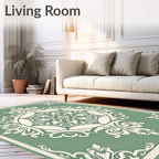 Elegant Damask Floral Medallion Rug