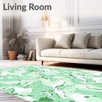 Abstract Organic Green Camouflage Design Rug