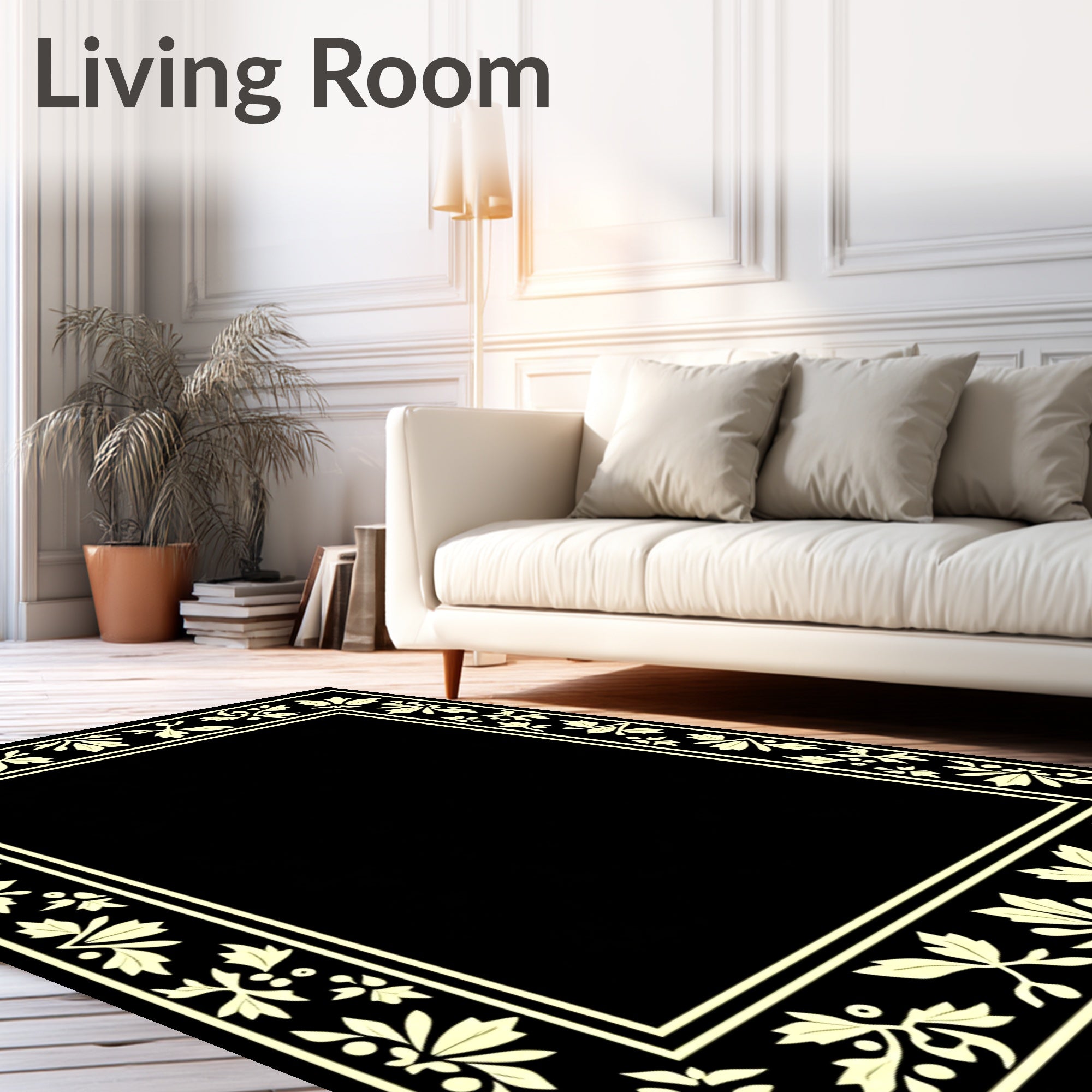 Classic Ivory Vine Border Rug