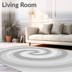Grey Neutral Spiral Pattern Rug