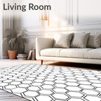 Geometric Hexagon Pattern Abstract Design Rug