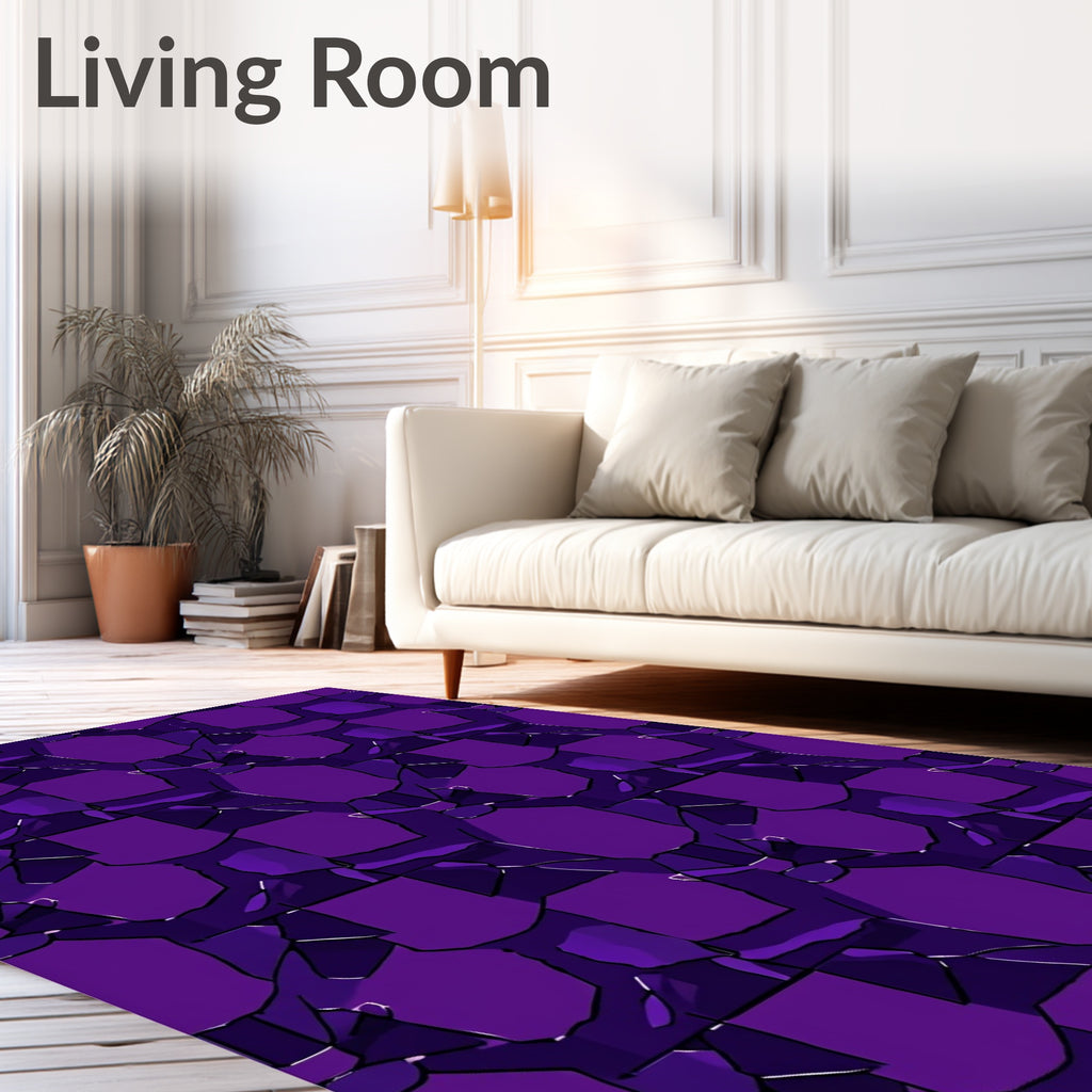 Deep Purple Geometric Tessellation Pattern Rug