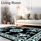 Ornate Floral Medallion Design Rug