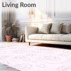 Light Pink Swirl and Floral Design Rug