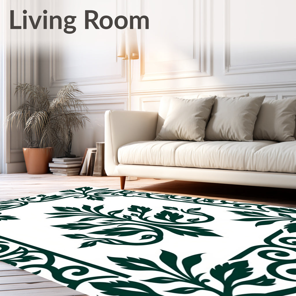 Ornate Vine Scrollwork Pattern Rug
