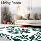 Ornate Vine Scrollwork Pattern Rug