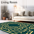 Elegant Gold Geometric Pattern Rug