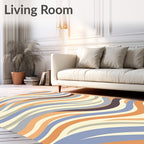 Wavy Abstract Color Swirl Rug