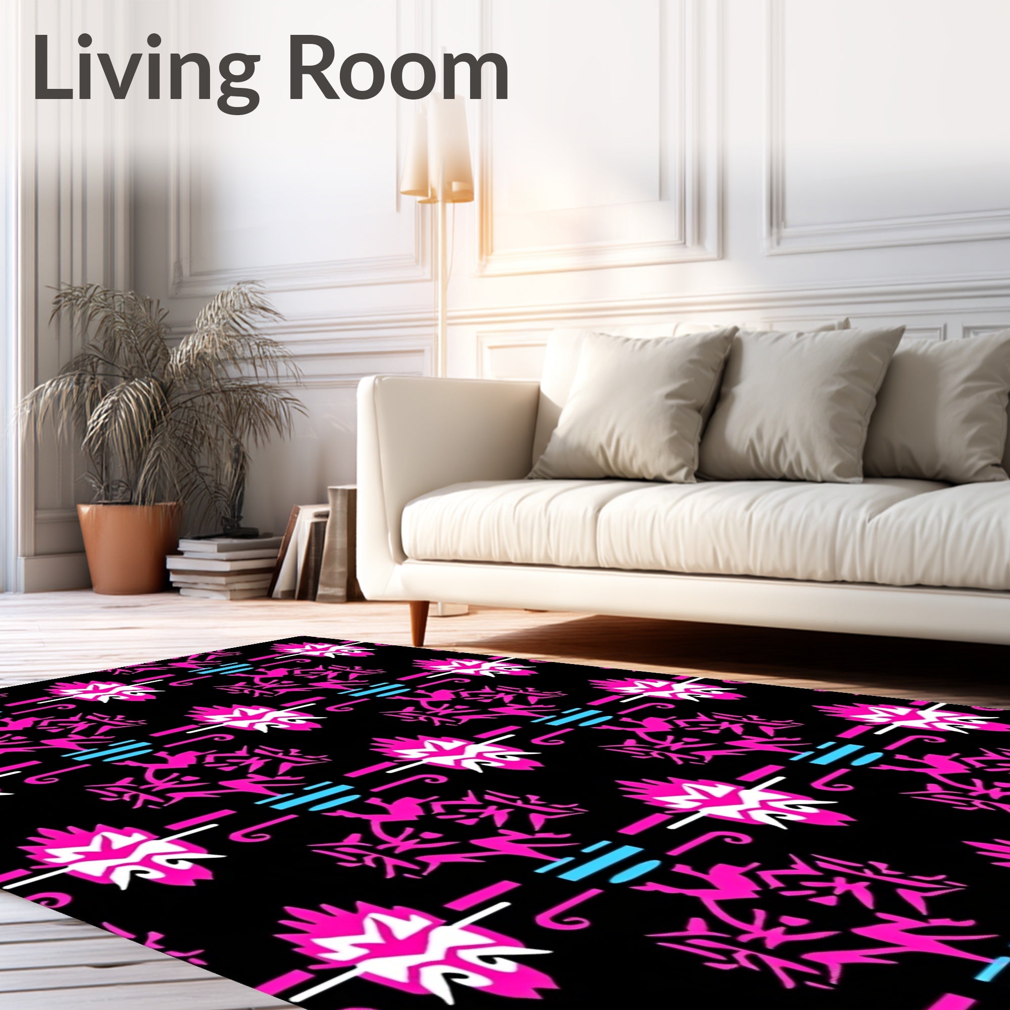 Bold Pink 2 Tone Geometric Pattern Rug