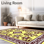 Vintage Floral Scroll Pattern Rug