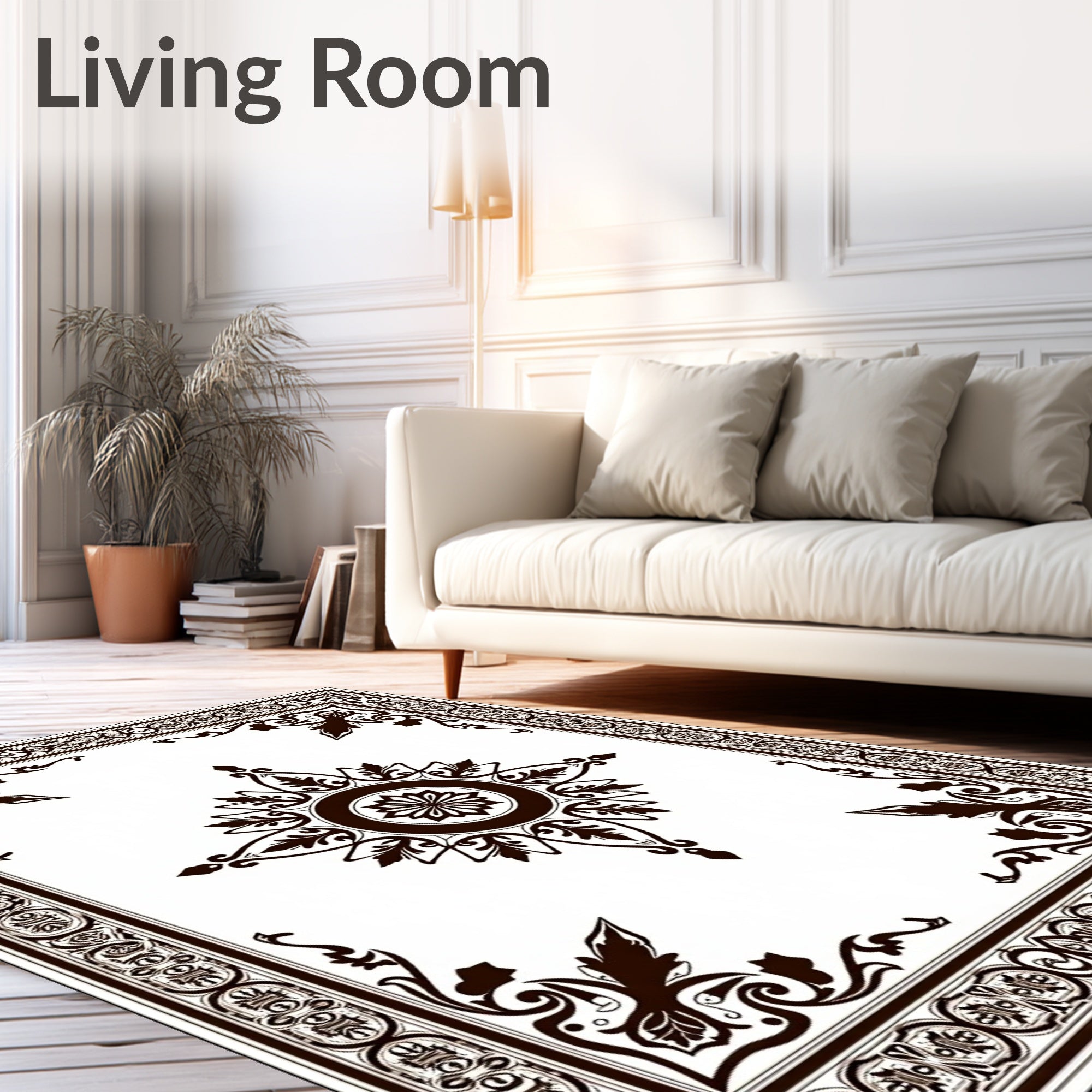 Ornate Floral Mandala Pattern Rug