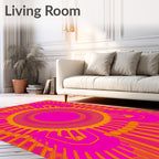 Radiant Geometric Sun And 4 Arms Rug