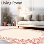 Ornate Crimson Floral Swirl Rug