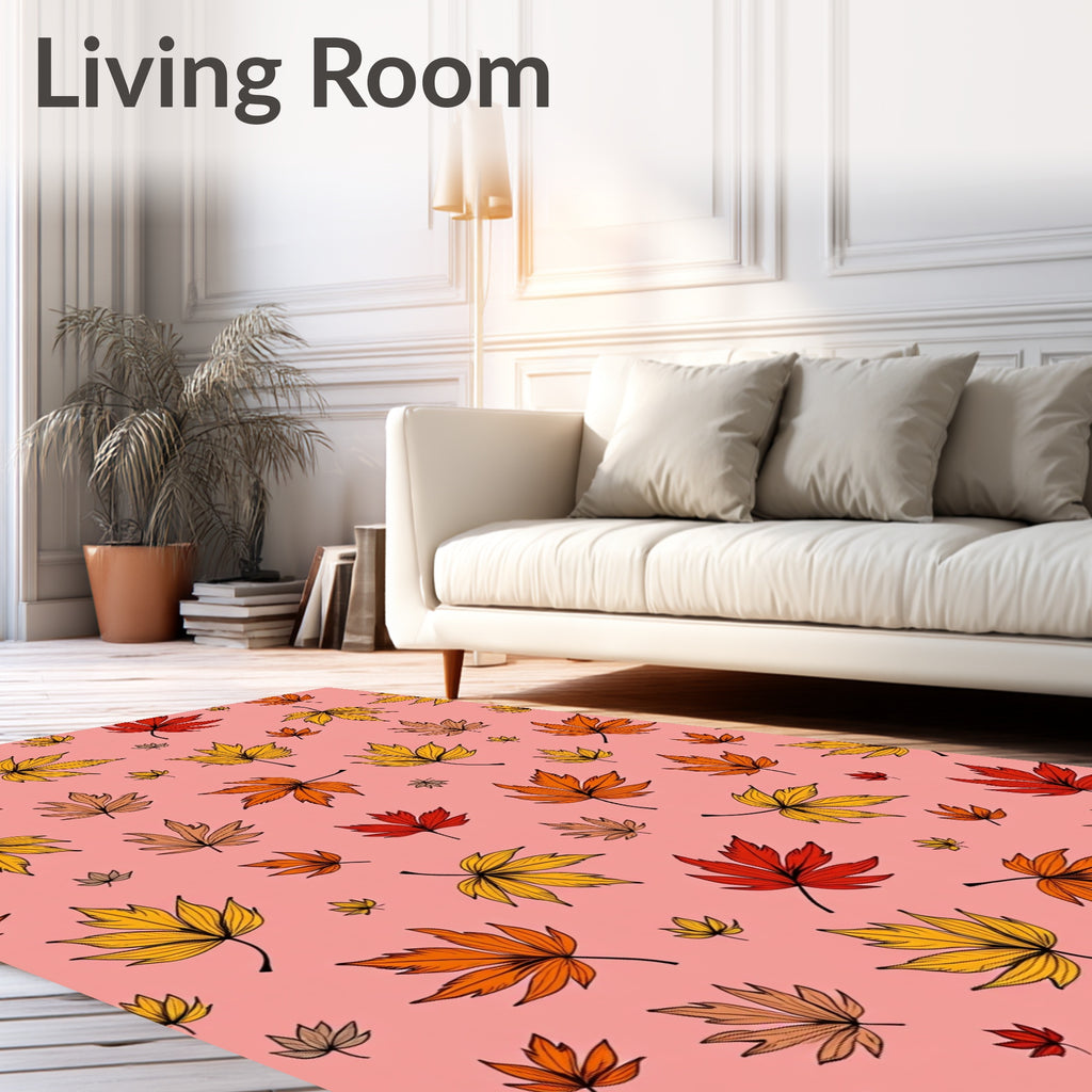 Autumn Leaves Pattern Design Rug