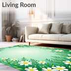 Spring Floral Vines With White Flowers Rug