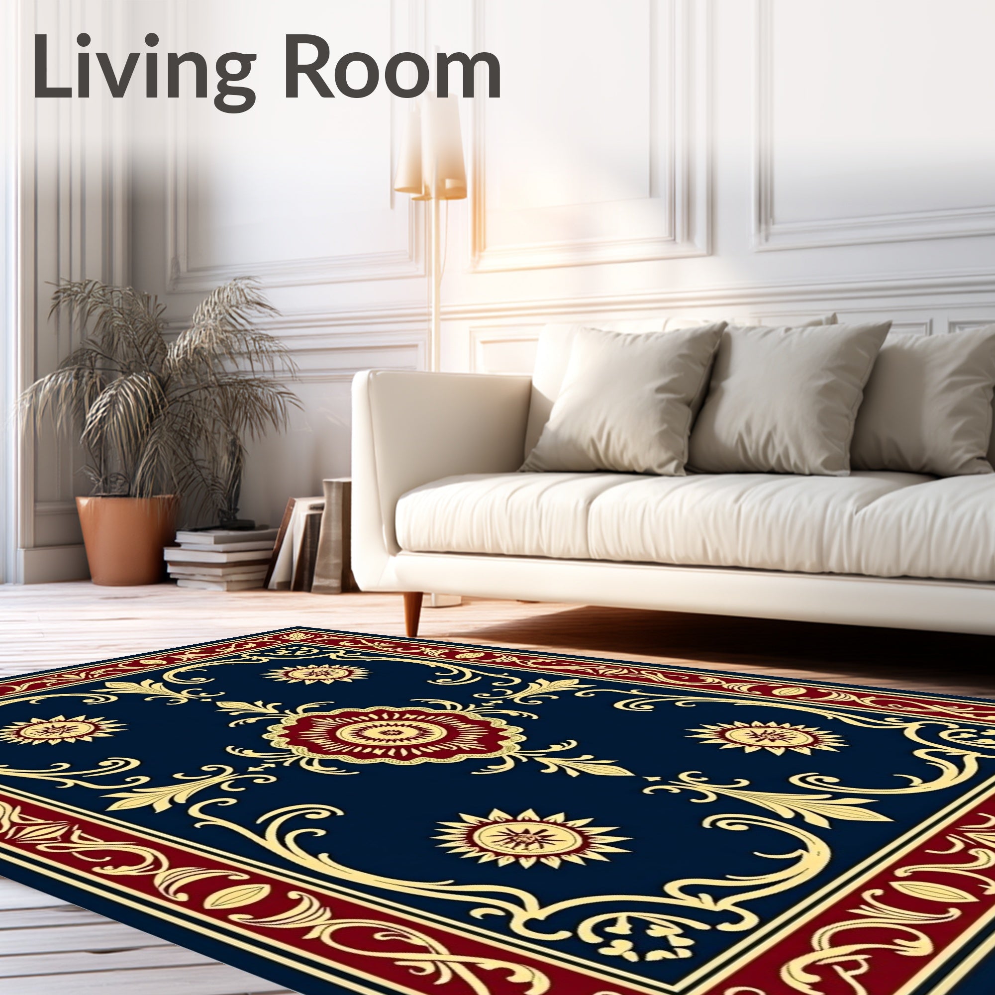 Ornate Sun Emblem Classic Pattern Rug