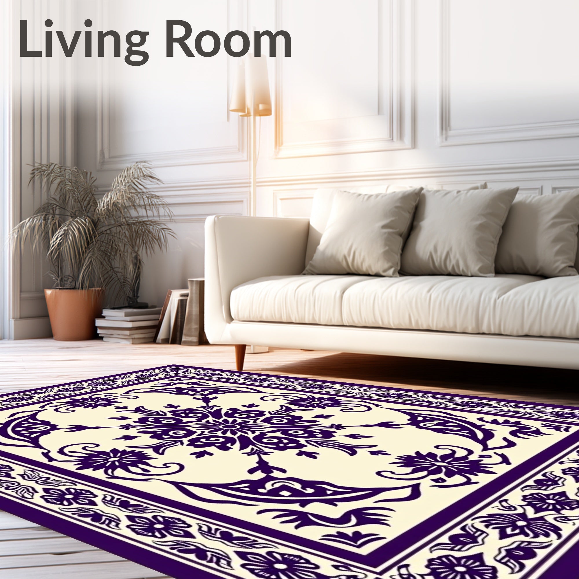 Ornate Floral Medallion Patterned Rug