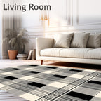 Bold Lines Squares Plaid Design Rug