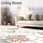 Coral Floral Vine Pattern Rug