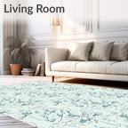 Abstract Script Floral Sketch Rug