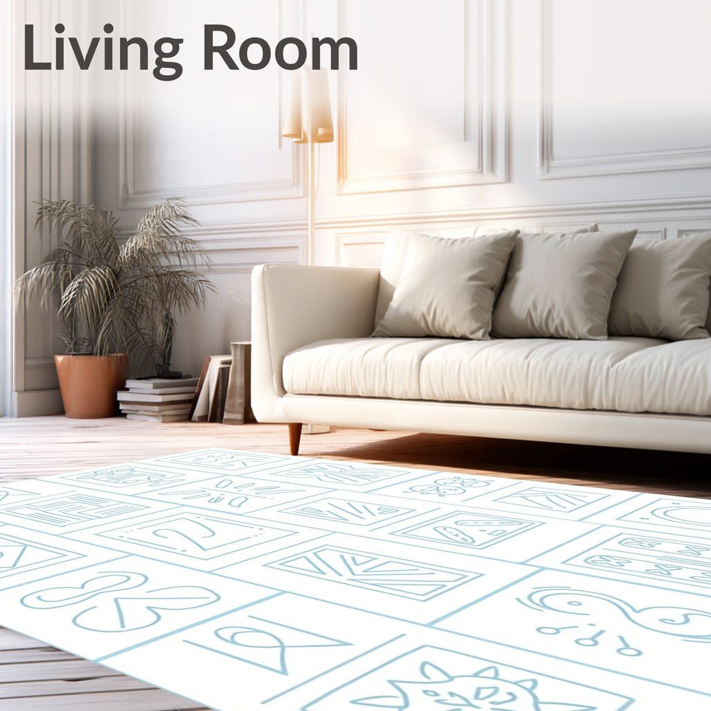 Abstract Line Art Geometric Patterns Rug