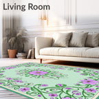 Vintage Lavender Floral Vines Rug