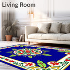 Floral Sunburst With Red Accents Rug