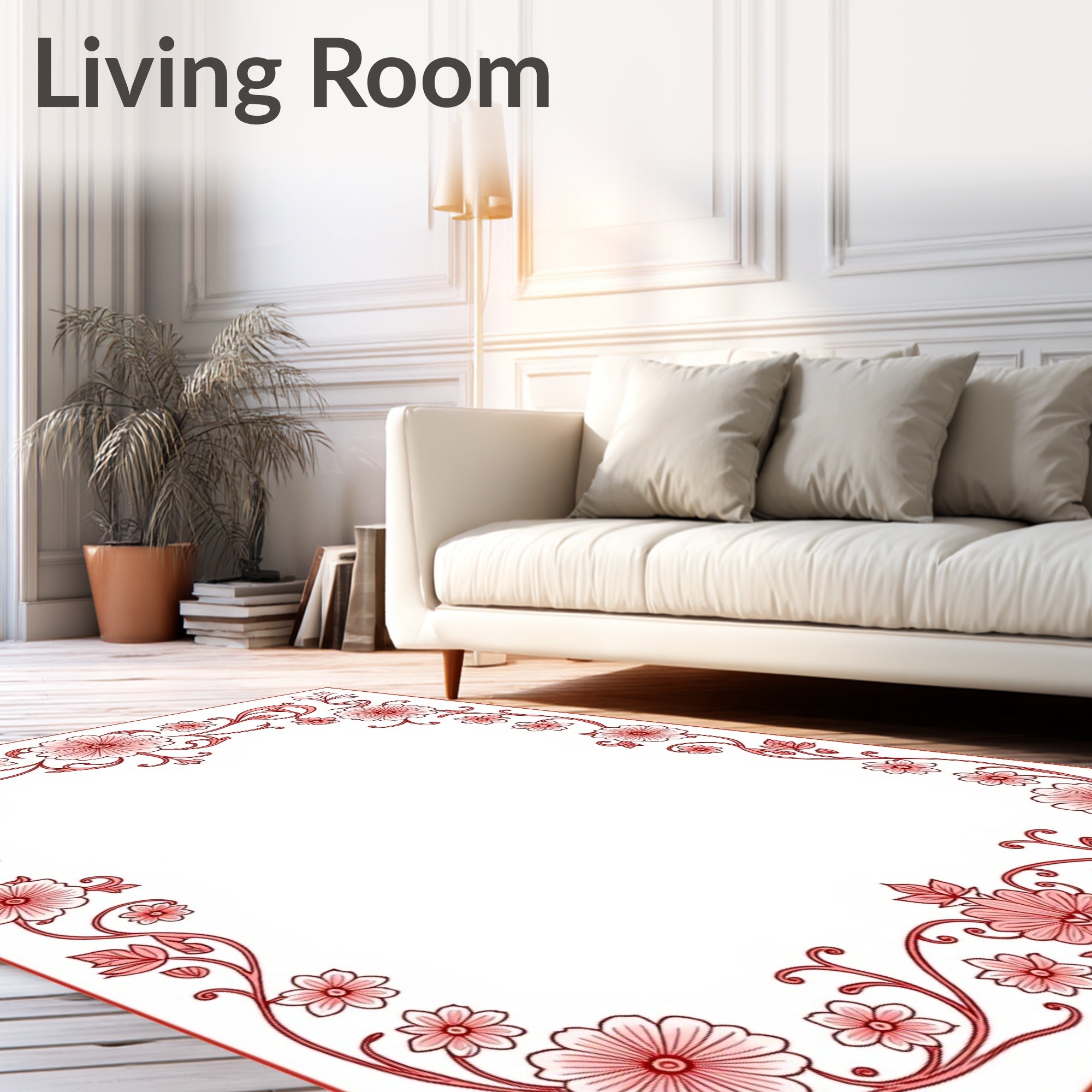 Elegant Floral Vine Pattern Rug