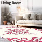 Elegant Scrollwork Floral Pattern Rug
