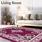 Ornate Floral Scrollwork Design Rug