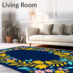 Vibrant Floral Wreath Patterned Rug