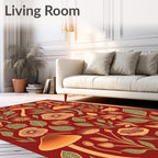 Mushroom and Leaf Garden Pattern Rug