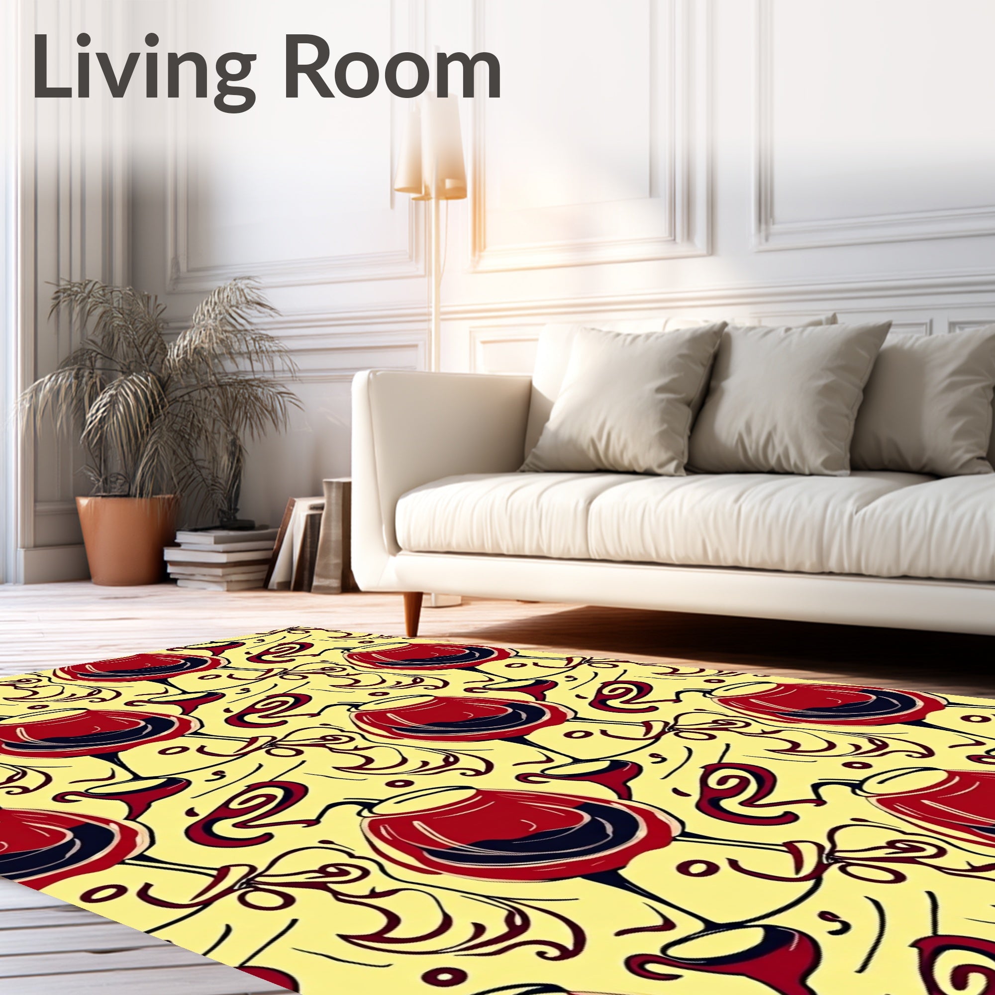 Red Wine Glass Pattern Design Rug